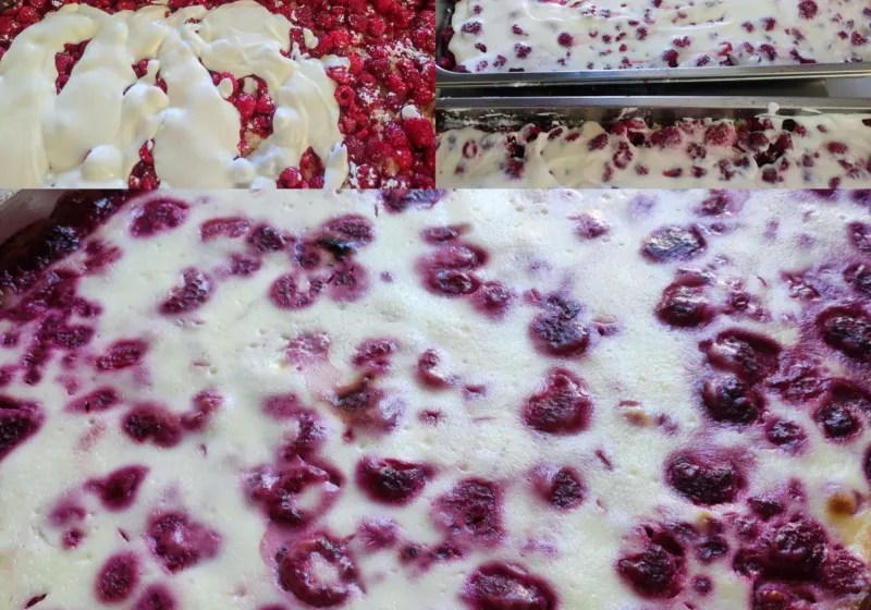 Kuskus s malinami a tvarohovou čepicí